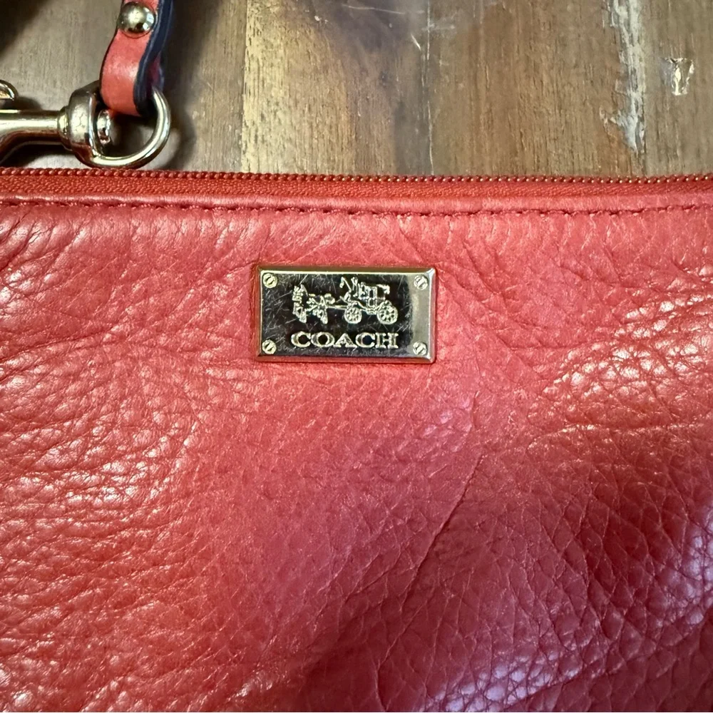 Coach Leather‎ Wristlet Wallet Pink Orange